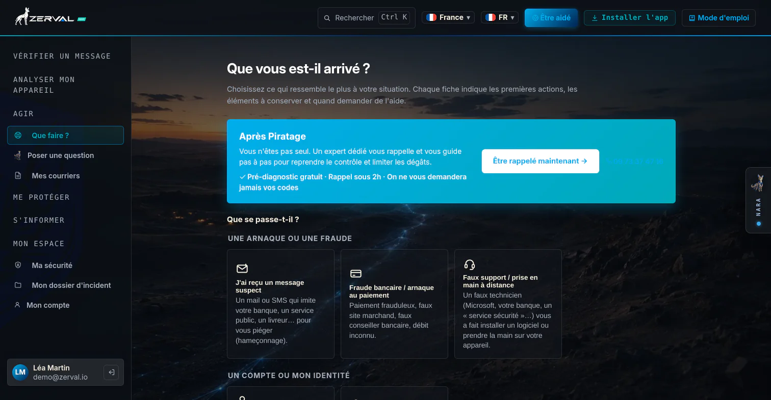 Choisir sa situation dans Galyct Perso pour obtenir immédiatement le bon plan d’action.